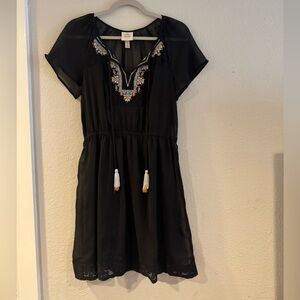 Knox Rose Black Embroidered Dress sz Small
